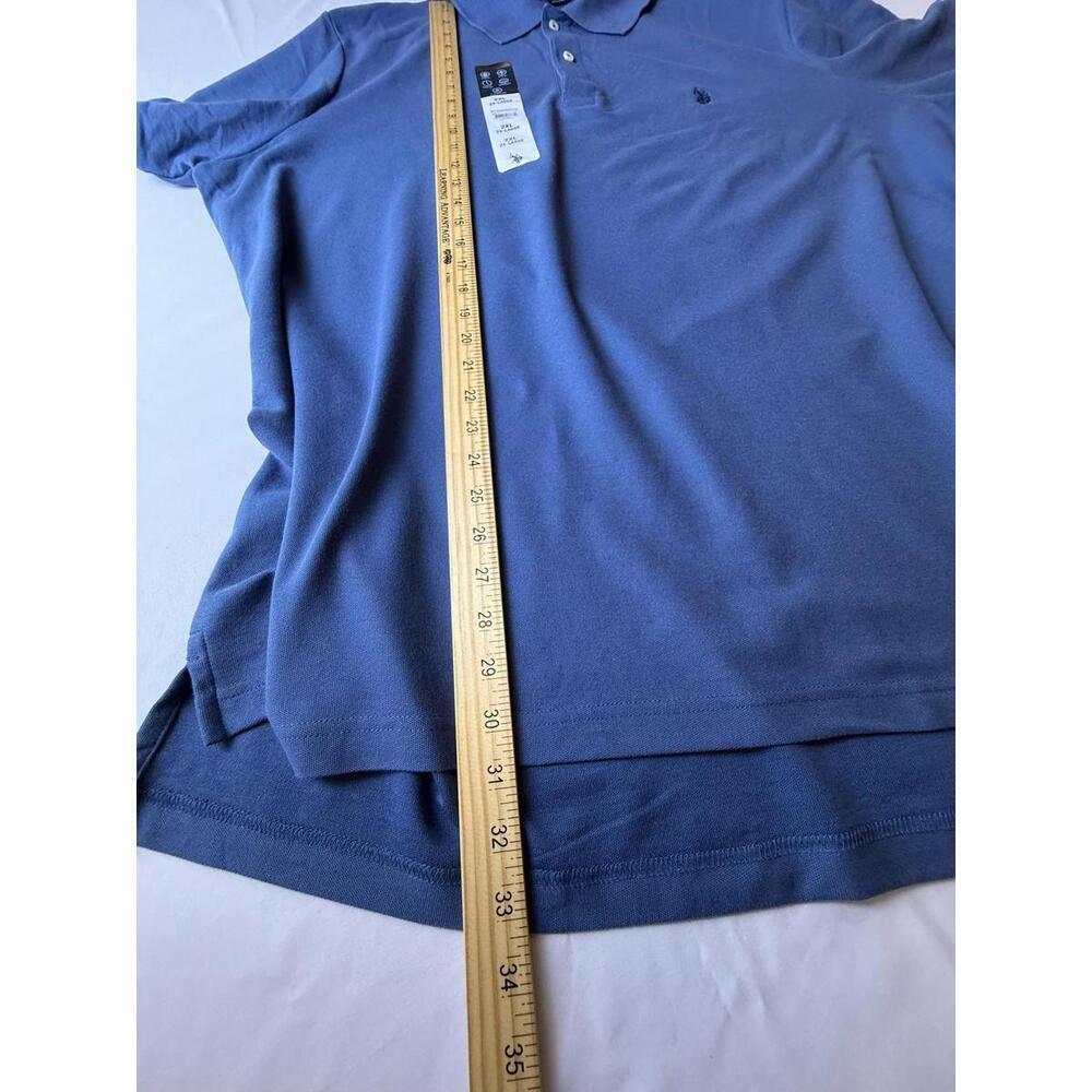 US Polo Assn Polo Shirt Mens 2XL Blue Performance Pique Golf Stretch Casual NWT - Picture 7 of 8